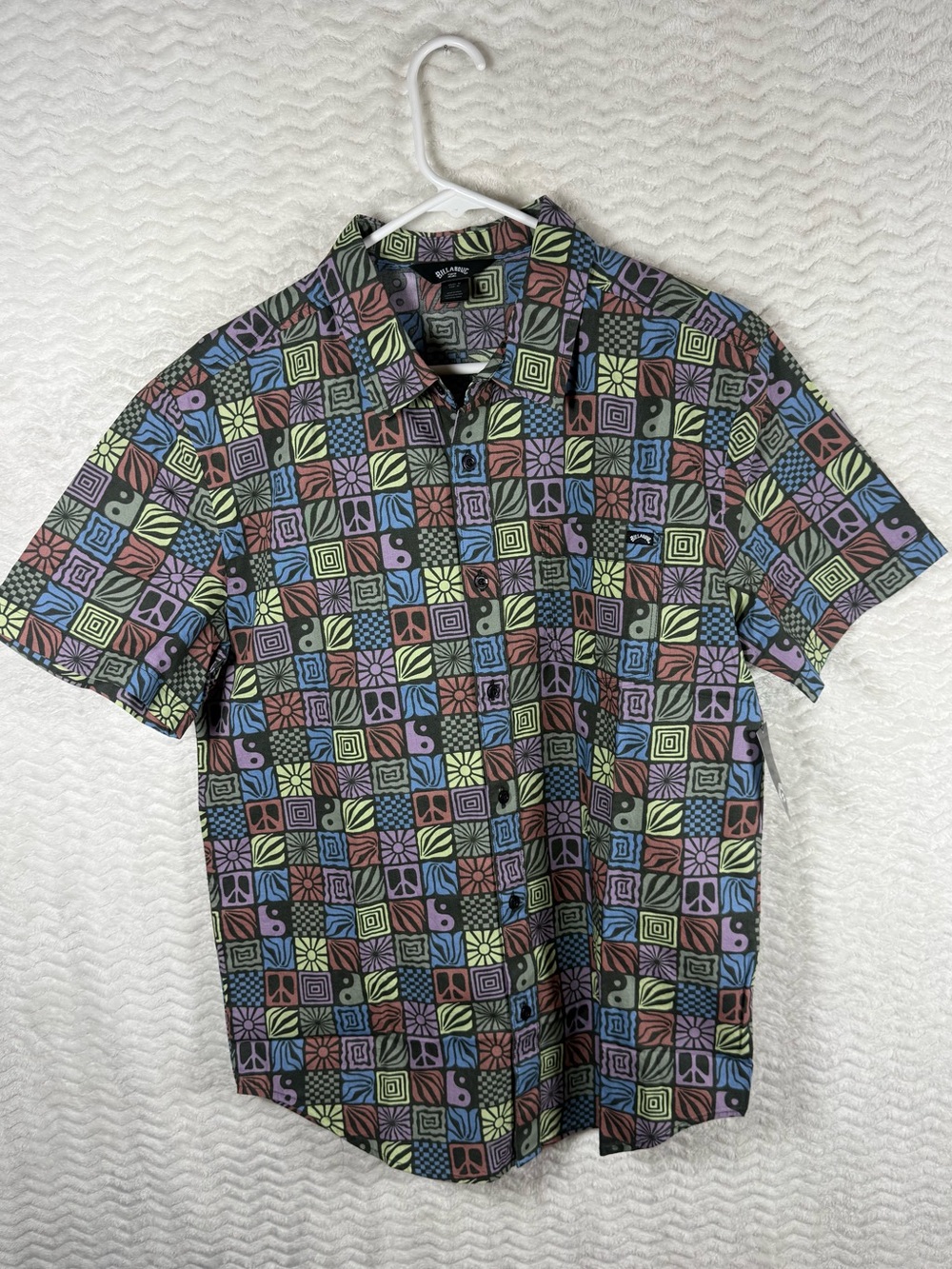 Quicksilver party time Men's Short-Sleeve Patterned Button-Up Shirt - Multicolor